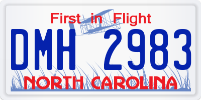 NC license plate DMH2983