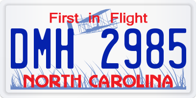 NC license plate DMH2985