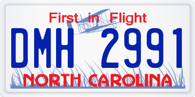 NC license plate DMH2991
