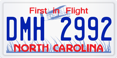 NC license plate DMH2992