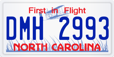 NC license plate DMH2993