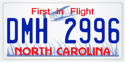 NC license plate DMH2996