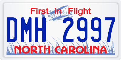 NC license plate DMH2997