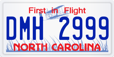 NC license plate DMH2999