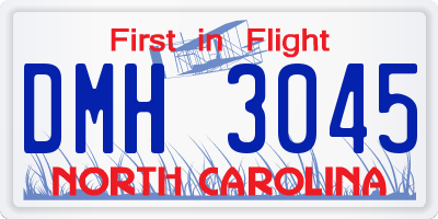 NC license plate DMH3045