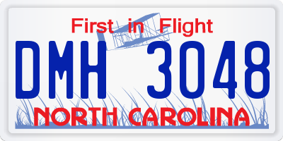 NC license plate DMH3048