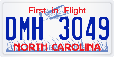 NC license plate DMH3049