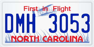 NC license plate DMH3053
