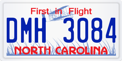 NC license plate DMH3084