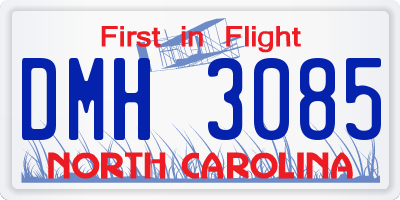 NC license plate DMH3085