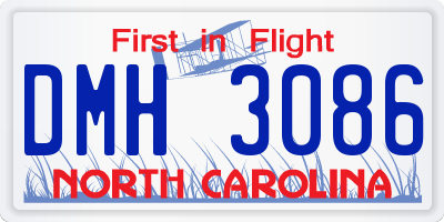 NC license plate DMH3086
