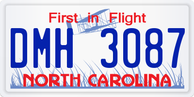 NC license plate DMH3087