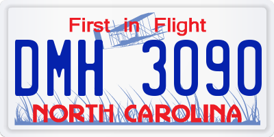 NC license plate DMH3090