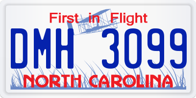 NC license plate DMH3099