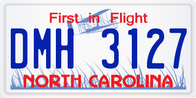 NC license plate DMH3127