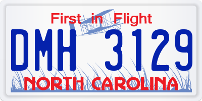 NC license plate DMH3129