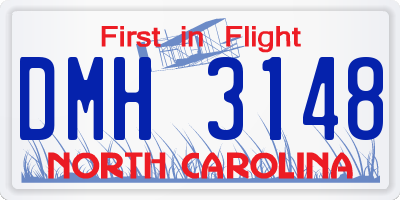 NC license plate DMH3148