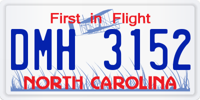 NC license plate DMH3152