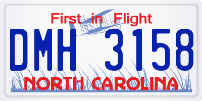 NC license plate DMH3158