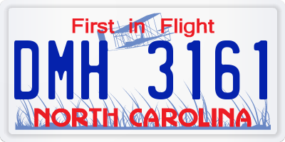 NC license plate DMH3161