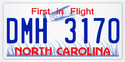 NC license plate DMH3170