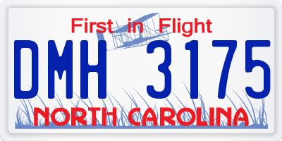 NC license plate DMH3175