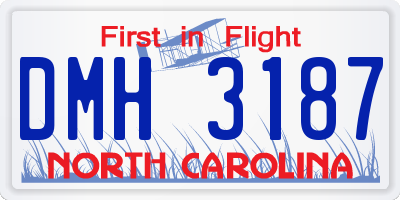 NC license plate DMH3187