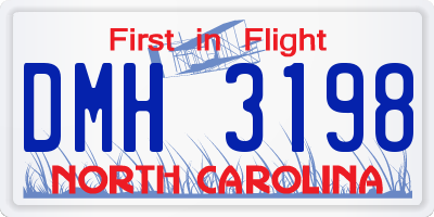 NC license plate DMH3198