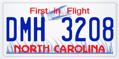 NC license plate DMH3208