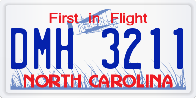 NC license plate DMH3211