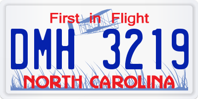 NC license plate DMH3219