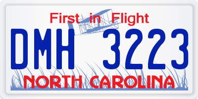 NC license plate DMH3223