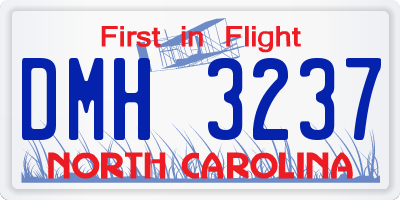 NC license plate DMH3237
