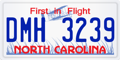 NC license plate DMH3239