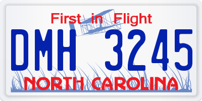 NC license plate DMH3245