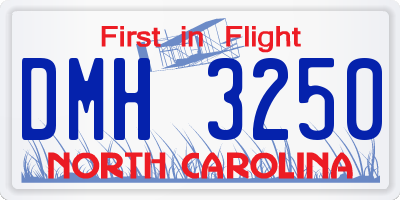 NC license plate DMH3250