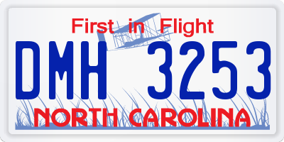 NC license plate DMH3253