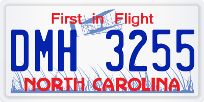 NC license plate DMH3255