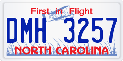 NC license plate DMH3257