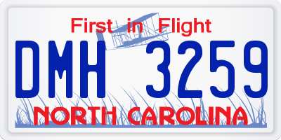 NC license plate DMH3259