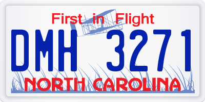 NC license plate DMH3271