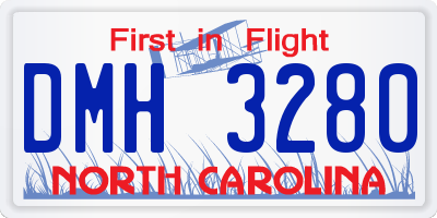 NC license plate DMH3280
