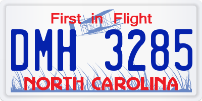NC license plate DMH3285