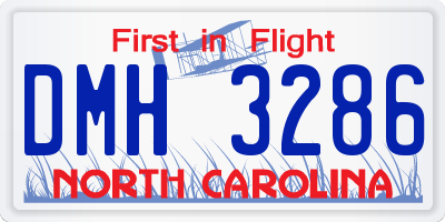 NC license plate DMH3286