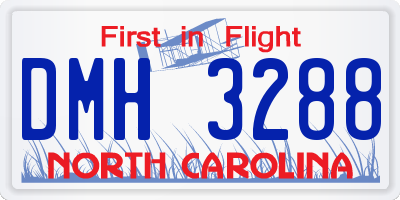 NC license plate DMH3288