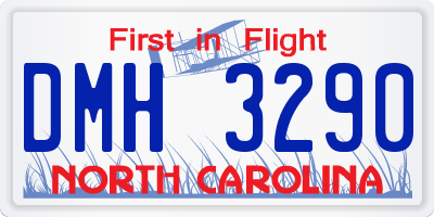 NC license plate DMH3290