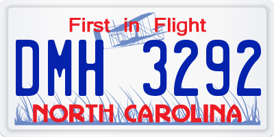 NC license plate DMH3292