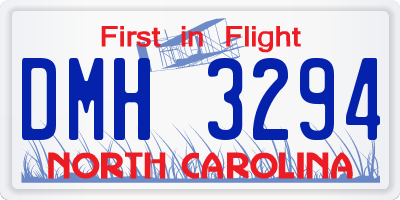 NC license plate DMH3294