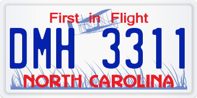 NC license plate DMH3311