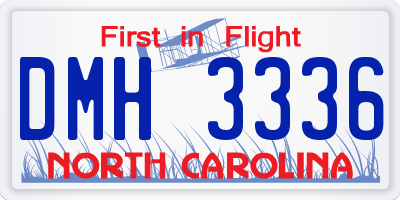 NC license plate DMH3336